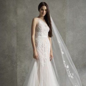 White by Vera Wang Asymmetric Pleats Wedding Dress